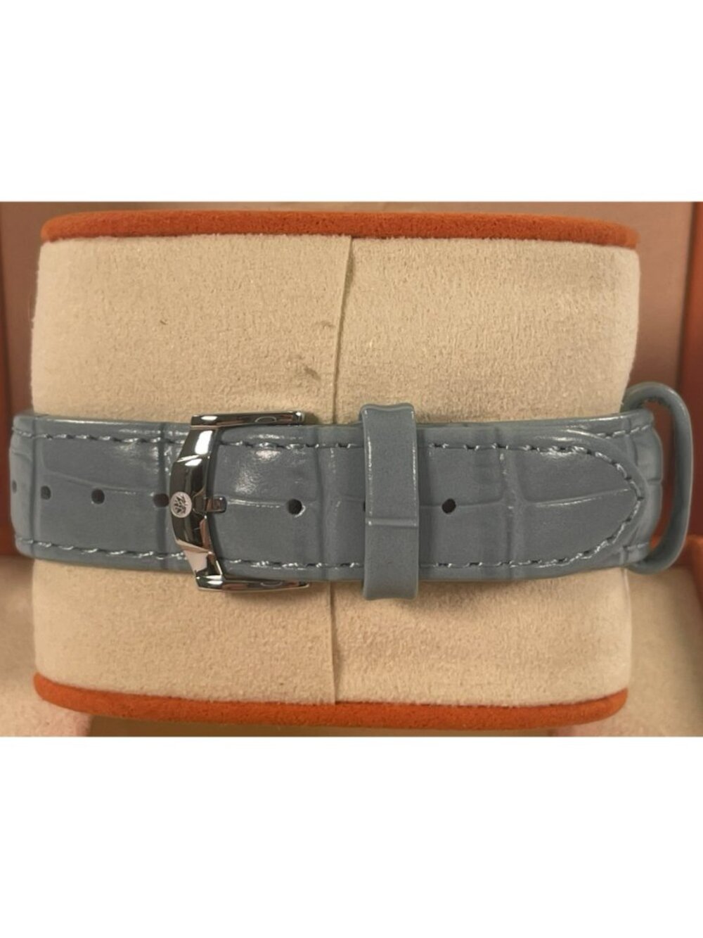 Golden Maple Ladies Watch Light Blue Leather Strap Rose Gold Bezel Swiss NEW - Picture 3 of 10